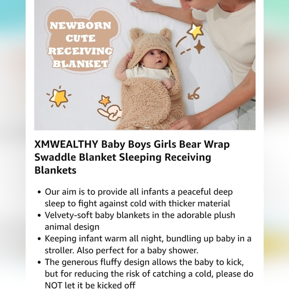 XMWealthy One Pieces Xmwealthy Plush Newborn Baby Swaddle Blanket 6